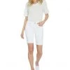 NYDJ Ella Shorts w/ 1" Cuff in Optic White