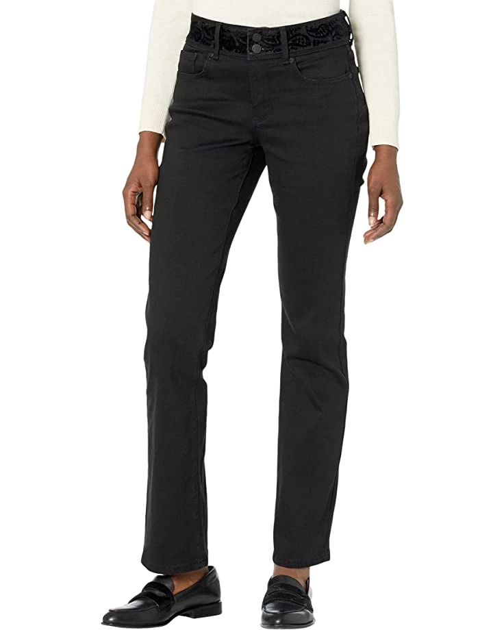 NYDJ Marilyn Flocked Double Button Waistband in Dark Enzyme Black | Jeans 1 NYDJ Marilyn Flocked Double Button Waistband in Dark Enzyme Black | Jeans