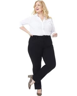 NYDJ Plus Size Marilyn Straight in Black | Jeans