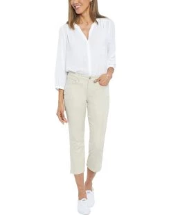 NYDJ Chloe Capris with Double Needle Slits in Feather | Jeans