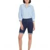 NYDJ Petite Petite High-Rise Ella Shorts w/ Binding Detail in Genesis