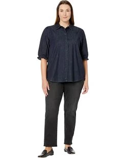 NYDJ Plus Size Plus Size Smocked Sleeve Denim Shirt | Shirts & Tops -Cheap NYDJ Store 61W1W4SegUL. AC SR736920