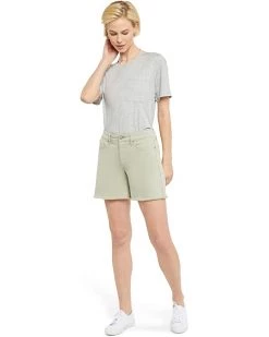 NYDJ High-Rise A-Line Shorts Fray Hem in Bamboo