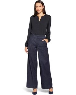 NYDJ High-Rise Mona Wide Leg Trousers in Lightweight Rinse | Jeans
