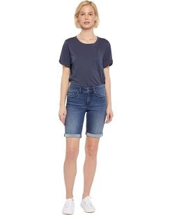 NYDJ Ella Shorts w/ 1" Cuff in Bluewell