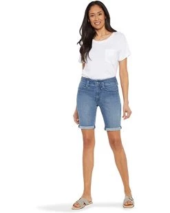 NYDJ High-Rise Ella Shorts w/ Binding Detail