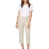 NYDJ Petite Petite Utility Pants in Stretch Linen in Feather