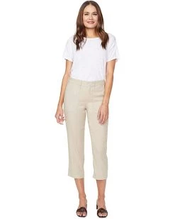NYDJ Petite Petite Utility Pants in Stretch Linen in Feather