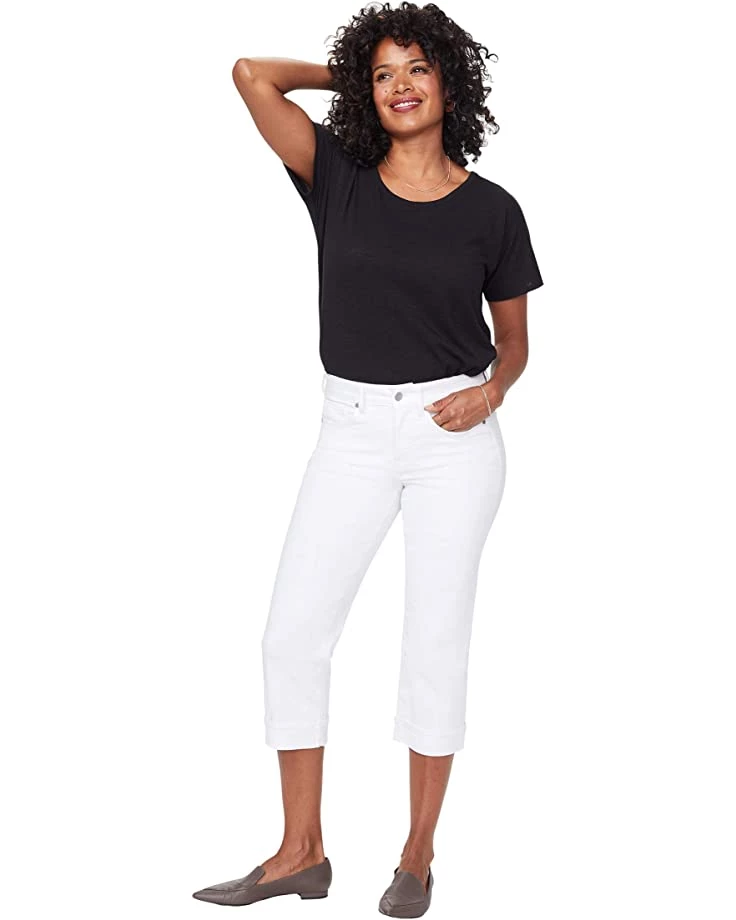 NYDJ Marilyn Crop Cuff Jeans in Optic White 1 NYDJ Marilyn Crop Cuff Jeans in Optic White