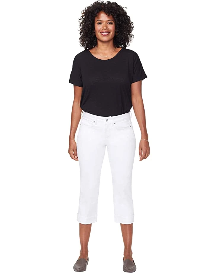 NYDJ Marilyn Crop Cuff Jeans in Optic White 4 NYDJ Marilyn Crop Cuff Jeans in Optic White - Image 4