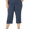 NYDJ Plus Size Plus Size Utility Pants in Stretch Linen in Olivine