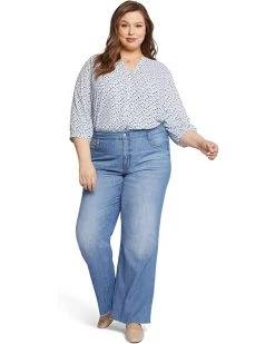 NYDJ Plus Size Plus Size High-Rise Teresa Wide Leg Hollywood Waistband in Everly | Jeans