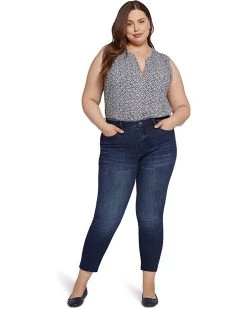 NYDJ Plus Size Plus Size Alina Leggings Ankle Raw Hem in Mesquite | Jeans
