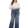 NYDJ Plus Size Plus Size High-Rise Teresa Wide Leg Utility in Caliente | Jeans
