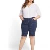 NYDJ Plus Size Plus Size Tailored Bermuda Shorts in Dark Enzyme