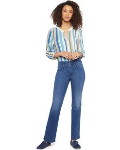 NYDJ Petite Petite High-Rise Marilyn Straight Hollywood Waistband in Rendezvous | Jeans