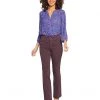 NYDJ High-Rise Marilyn Straight Hollywood Waistband in Eggplant | Jeans