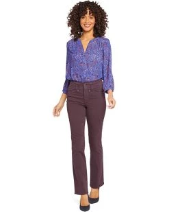 NYDJ High-Rise Marilyn Straight Hollywood Waistband in Eggplant | Jeans