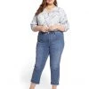 NYDJ Plus Size Plus Size Relaxed Straight Ankle Cuff in Clean Horizon | Jeans