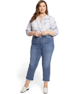 NYDJ Plus Size Plus Size Relaxed Straight Ankle Cuff in Clean Horizon | Jeans