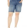NYDJ Plus Size Plus Size Boyfriend Shorts Frayed Hems in Caliente