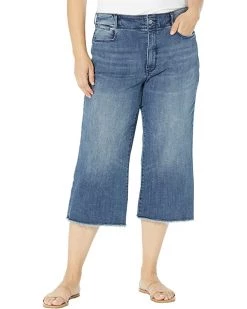 NYDJ Plus Size Plus Size High-Rise Major Wide Leg Capris in Caliente | Jeans