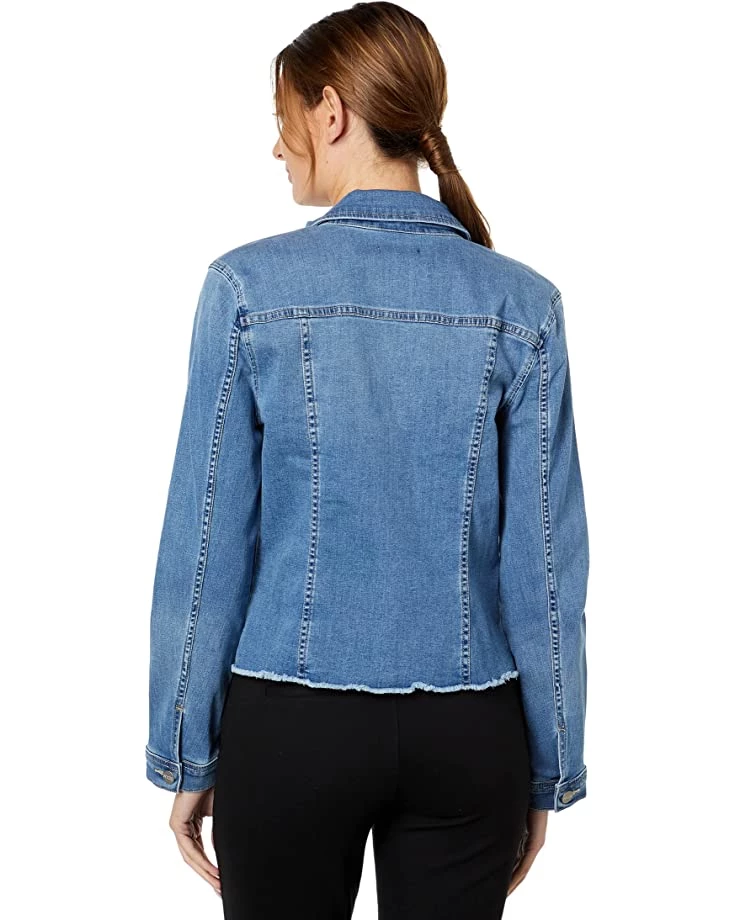 NYDJ Frayed Hem Denim Jacket | Coats & Outerwear 2 NYDJ Frayed Hem Denim Jacket | Coats & Outerwear - Image 2